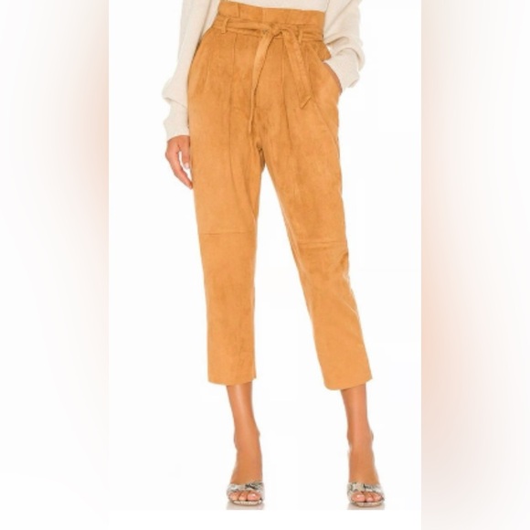 Free People Pants - Free People Nightfall Tan Suede Cropped  Pants
